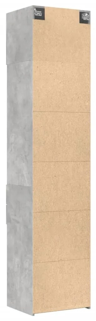Ντουλάπι Αποθήκευσης Στενό Γκρι 50x42,5x225 εκ. Επεξεργ. Ξύλο - Γκρι