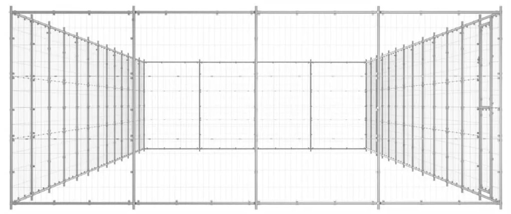 vidaXL Κλουβί Σκύλου Εξωτερικού Χώρου 53,24 μ² από Γαλβανισμένο Χάλυβα