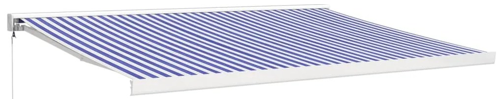 vidaXL Τέντα Πτυσσόμενη Μπλε και Λευκή 4 x 3 μ. Ύφασμα και Αλουμίνιο