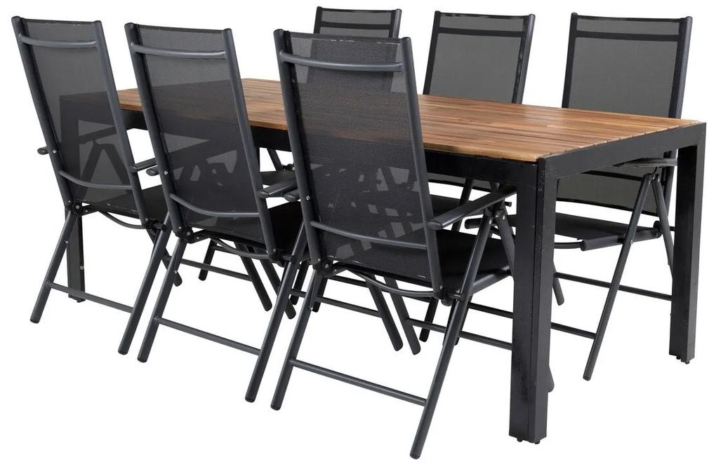 Σετ Τραπέζι και καρέκλες Dallas 588, Ξύλο, Ύφασμα, Μέταλλο, Ξύλο: Ακακία | Epipla1.gr