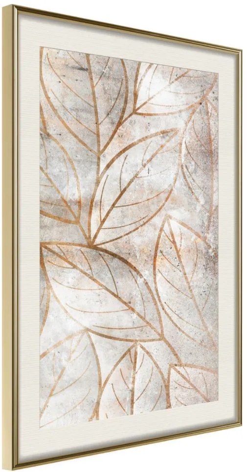 Αφίσα - Copper Leaves - 20x30 - Χρυσό - Με πασπαρτού