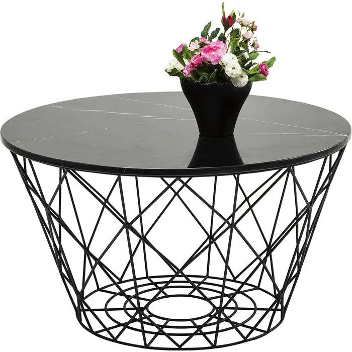 Τραπεζάκι Μέσης East Round (3/Set) 80x80x46εκ - Μαύρο