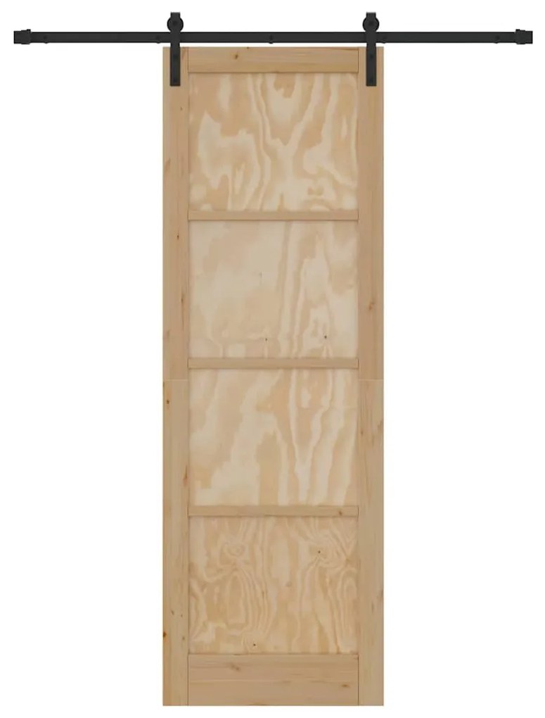 vidaXL Συρόμενη Πόρτα Φυσικό και μαύρο 78 x 232 cm
