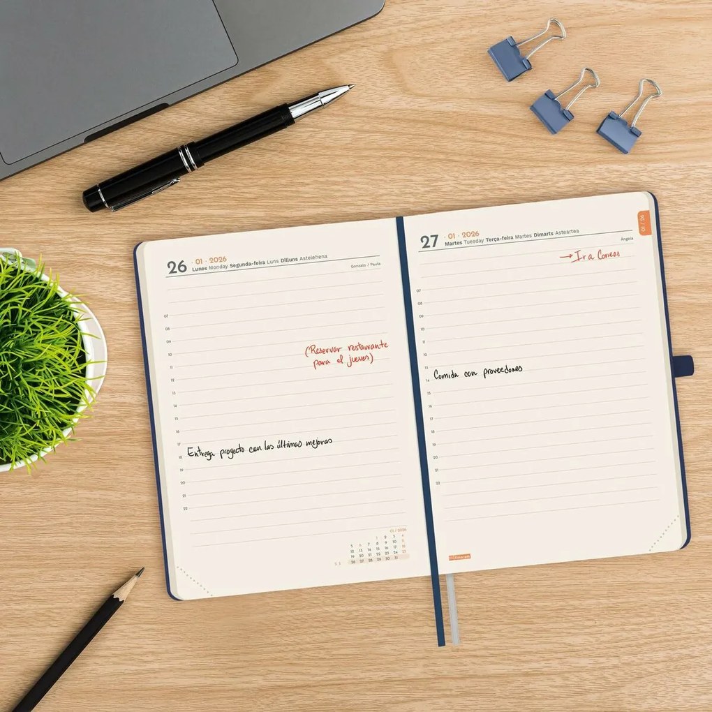 Ατζέντα Finocam MÍNIMAL TEXTURA Μπλε 11,8 x 16,8 cm 2026