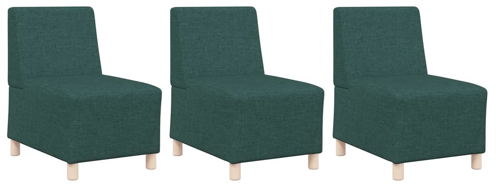 vidaXL Καθίσμα Σαλονιού 3 pcs Σκούρο πράσινο 55 x 74 x 82 εκ. ύφασμα