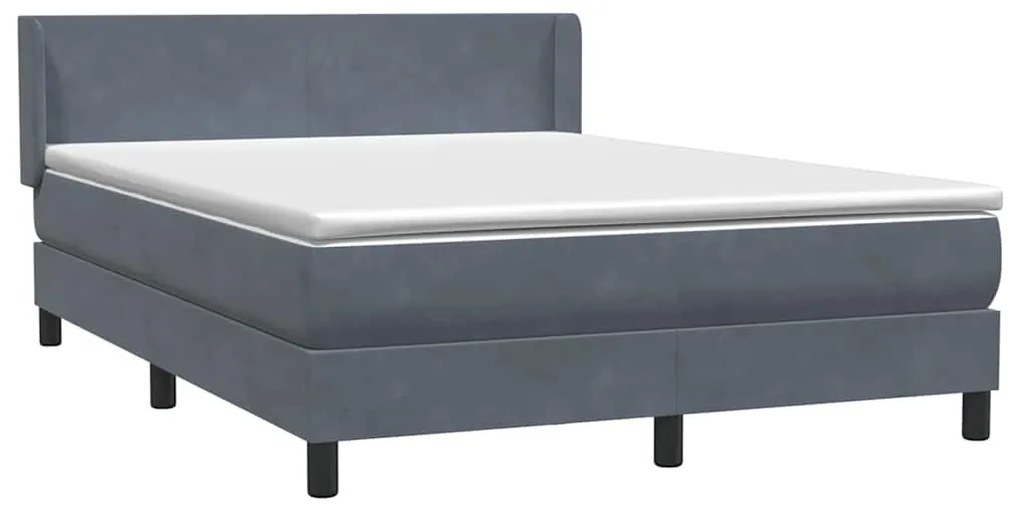 vidaXL Κρεβάτι Boxspring με Στρώμα Σκούρο Γκρι 160x210 εκ. Βελούδινο