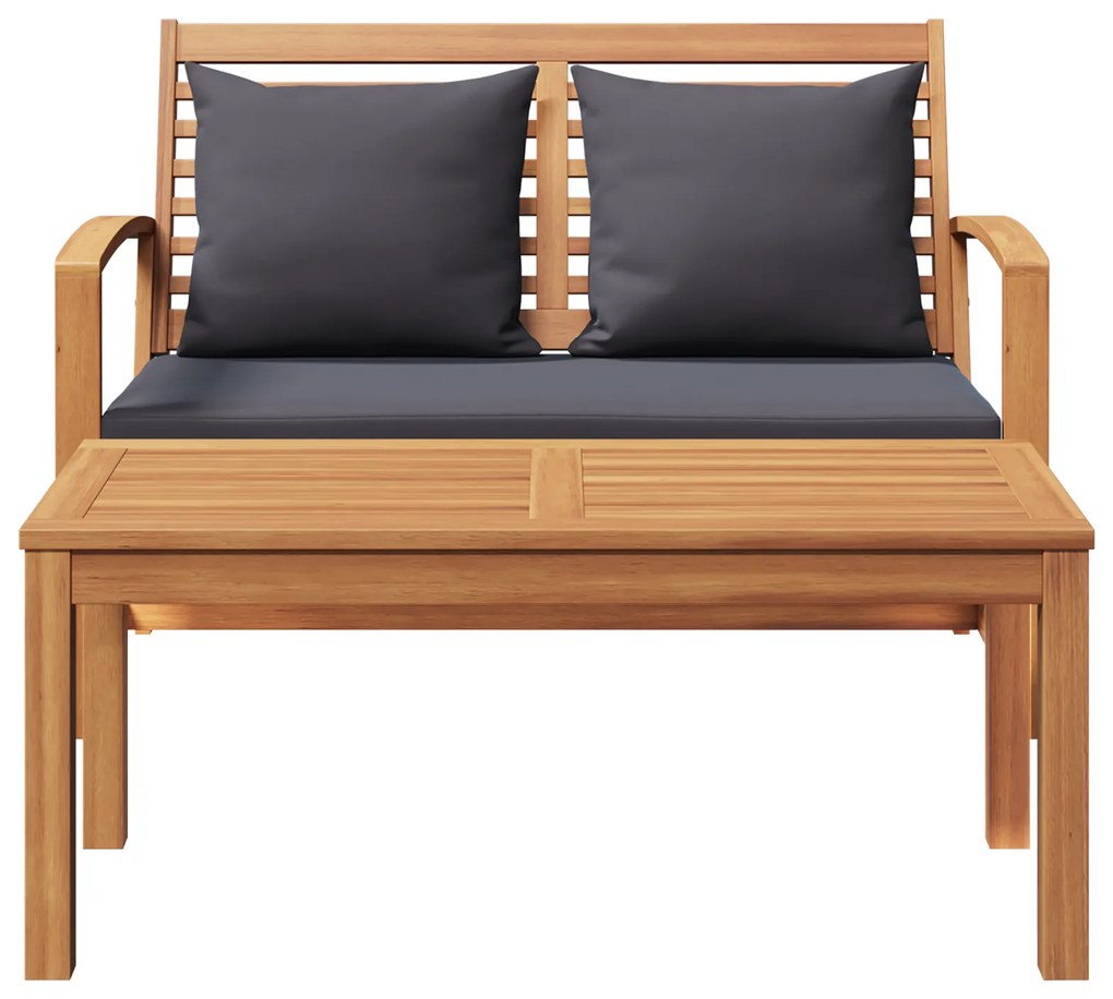 vidaXL Παγκάκι κήπου Φυσικό 110 x 64 x 76.5 εκ Μασίφ ξύλο teak