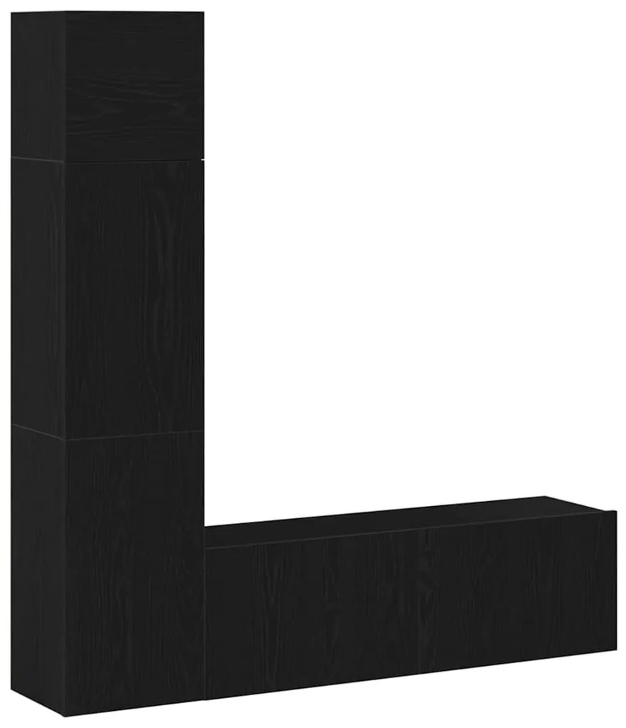 vidaXL Σετ επίπλου τηλεόρασης 4 pcs Μαύρη Οξυά 130,5 x 30 x 140 εκ
