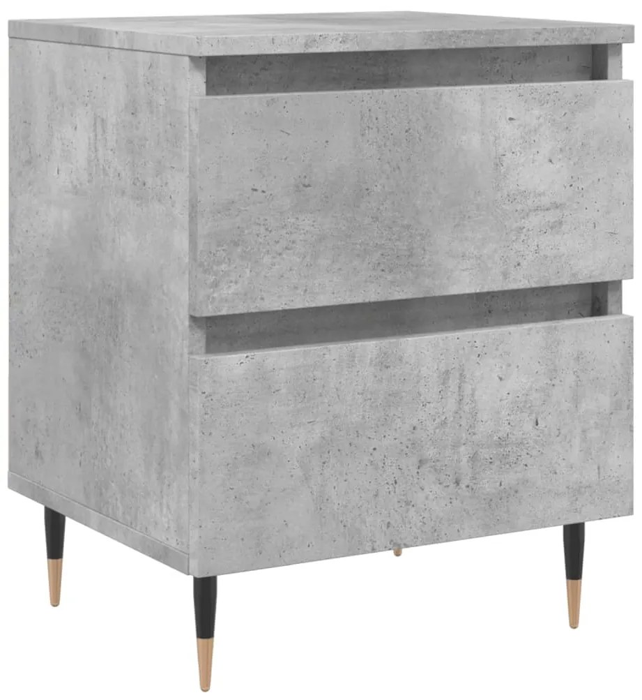 vidaXL Κομοδίνο Γκρι Σκυροδέματος 40x35x50 εκ. από Επεξεργασμένο Ξύλο