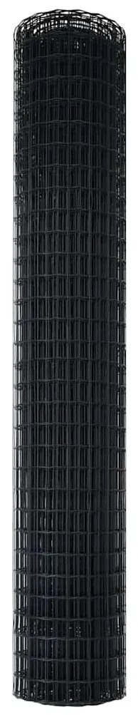 vidaXL Φράχτης Εuro Γκρι 1,5 x 10 m Σίδηρος με επικάλυψη PVC