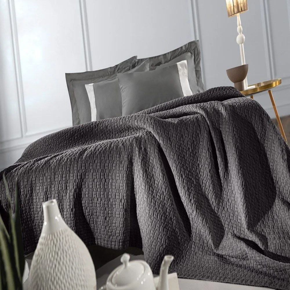 Κουβέρτα Nikki Anthracite Guy Laroche Υπέρδιπλo 240x260cm 100% Cotton