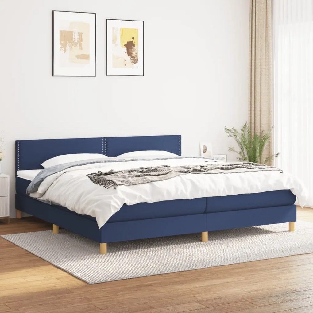 ΚΡΕΒΑΤΙ BOXSPRING ΜΕ ΣΤΡΩΜΑ ΜΠΛΕ 200X200 ΕΚ. ΥΦΑΣΜΑΤΙΝΟ 3140567