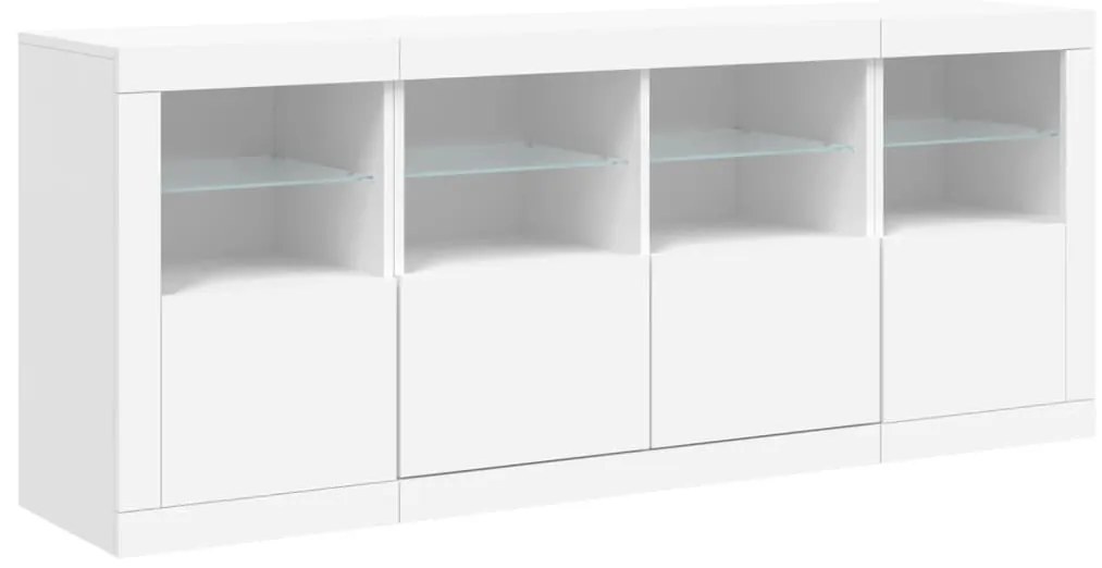 vidaXL Μπουφές με Φώτα LED Λευκός 163 x 37 x 67 εκ.