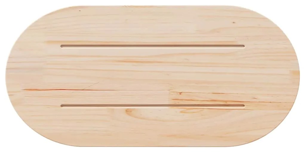 vidaXL Επιφάνεια Τραπεζιού Οβάλ 70x35x2,5 εκ. από Μασίφ Ξύλο Πεύκου