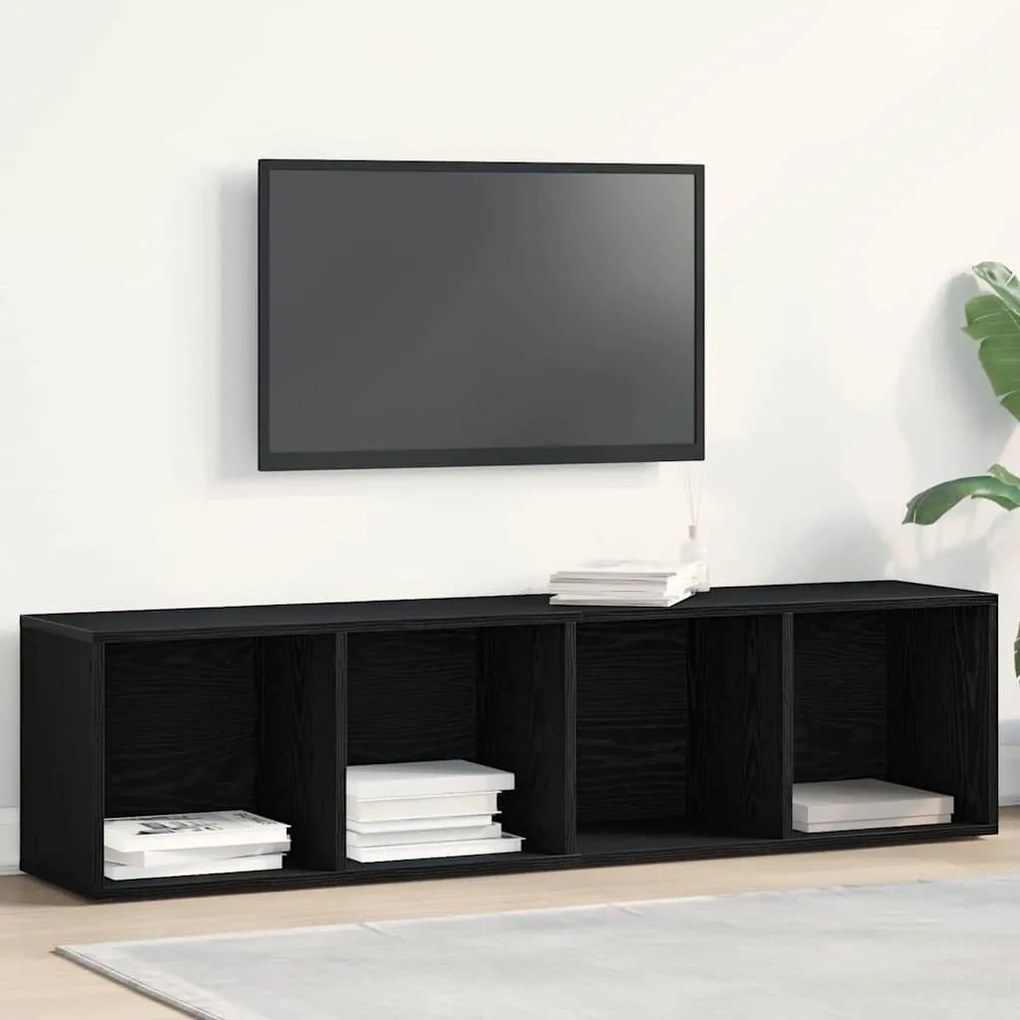vidaXL Βιβλιοθήκη Μαύρη Δρυς 36x30x143 εκ. Επεξεργασμένο ξύλο