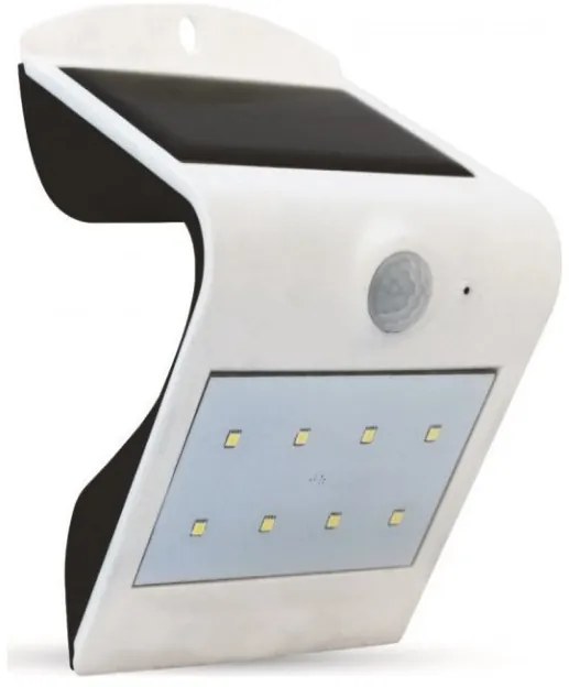 Ηλιακό Φωτιστικό LED 1.5W με Αισθητήρα Solar Wall Light 4000K+4000K White+Black Body 8276 VTAC-8276-Μαύρο-Λευκό 8276