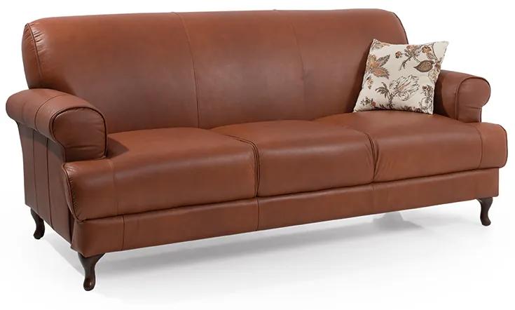 Τριθέσιος καναπές BOSS Δερματίνη, Καφέ 200x88x100cm-TED1312