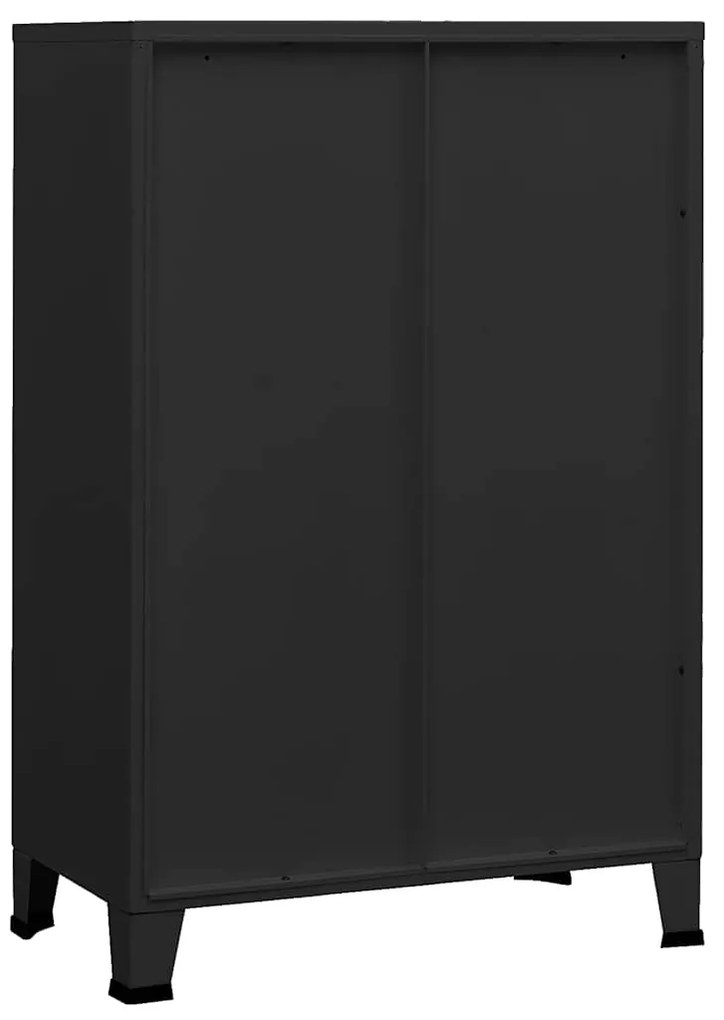 vidaXL Αρχειοθήκη Βιομηχανικού Στιλ Μαύρη 75 x 40 x 115 εκ. Ατσάλινη