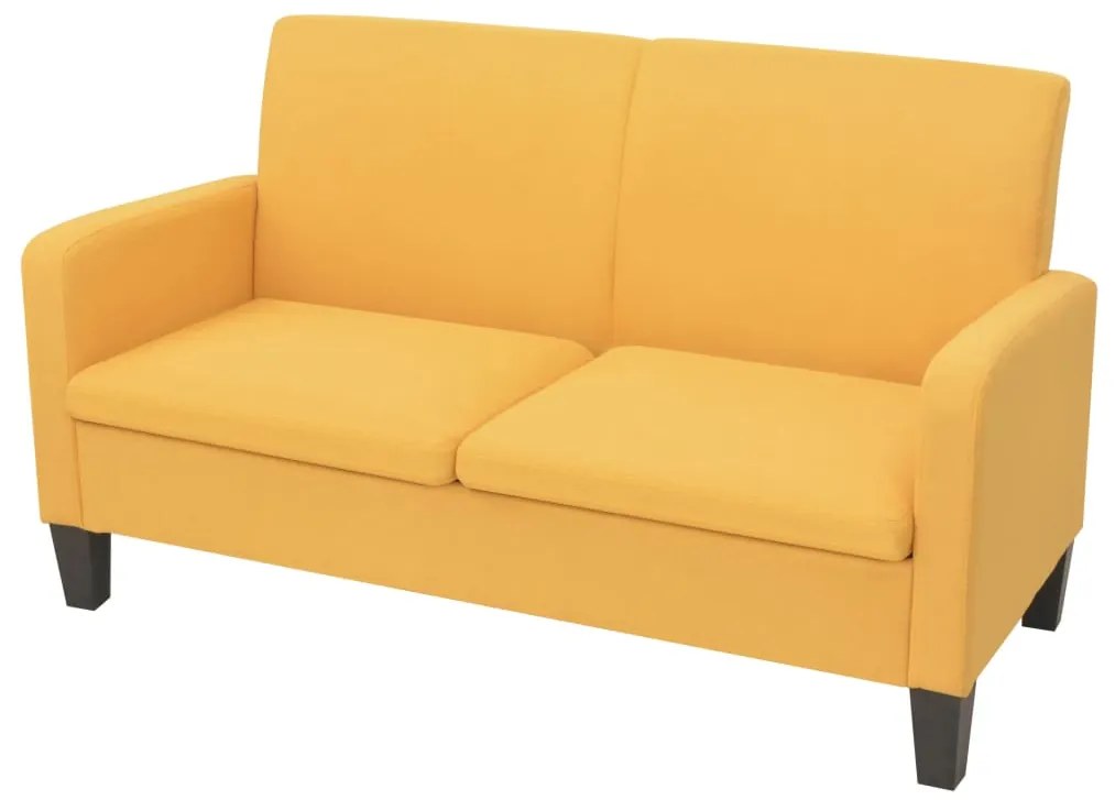 vidaXL Καναπές Διθέσιος Κίτρινος 135 x 65 x 76 εκ.