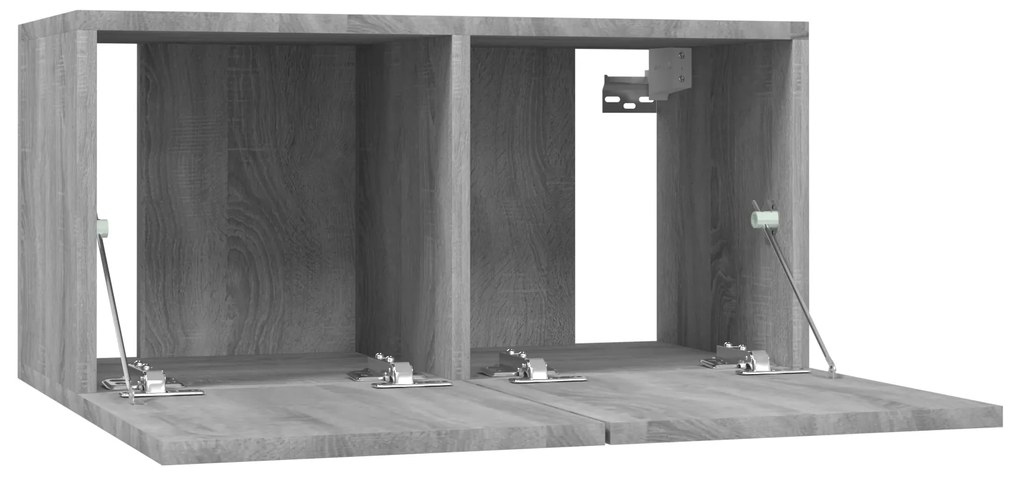 vidaXL Έπιπλα Τηλεόρασης Κρεμαστά 3 τεμ. Γκρι 60x30x30 εκ. Επεξ. Ξύλο