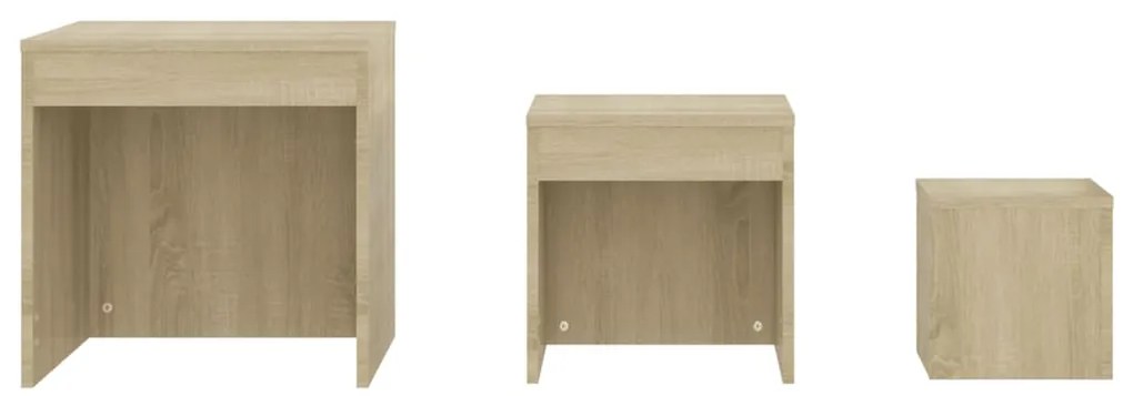 vidaXL Τραπεζάκια Ζιγκόν 3 τεμ. Sonoma Δρυς από Επεξεργασμένο Ξύλο