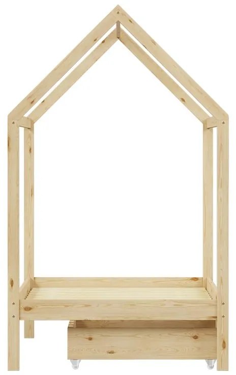 Κρεβάτι παιδικό Mellin τύπου Montessori με 2 συρτάρια ξύλο φυσικό 90x190 εκ. 90x190x140 εκ.