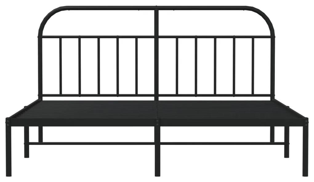 Πλαίσιο Κρεβατιού με Κεφαλάρι Μαύρο 180 x 200 εκ. Μεταλλικό - Μαύρο