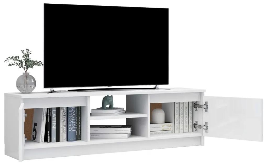 Έπιπλο Τηλεόρασης Γυαλιστερό Λευκό 120x30x35,5 εκ. Μοριοσανίδα - Λευκό