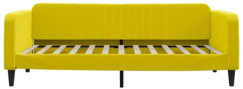 Καναπές Κρεβάτι Κίτρινος 100 x 200 εκ. Βελούδινος - Κίτρινο