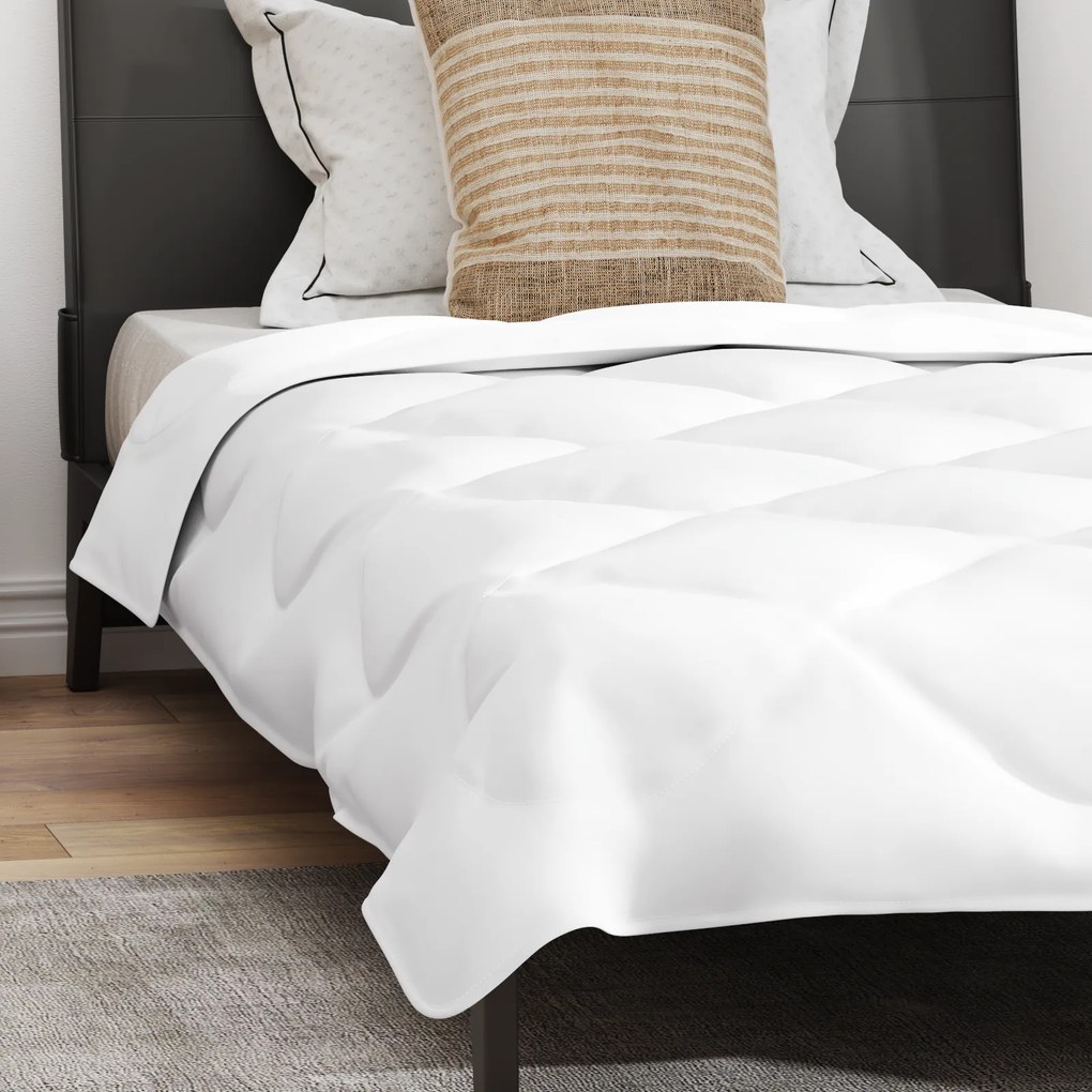 vidaXL Διπλό με Μαξιλάρι Άλλο 2 pcs Λευκό 135 x 200 cm Μικροΐνες