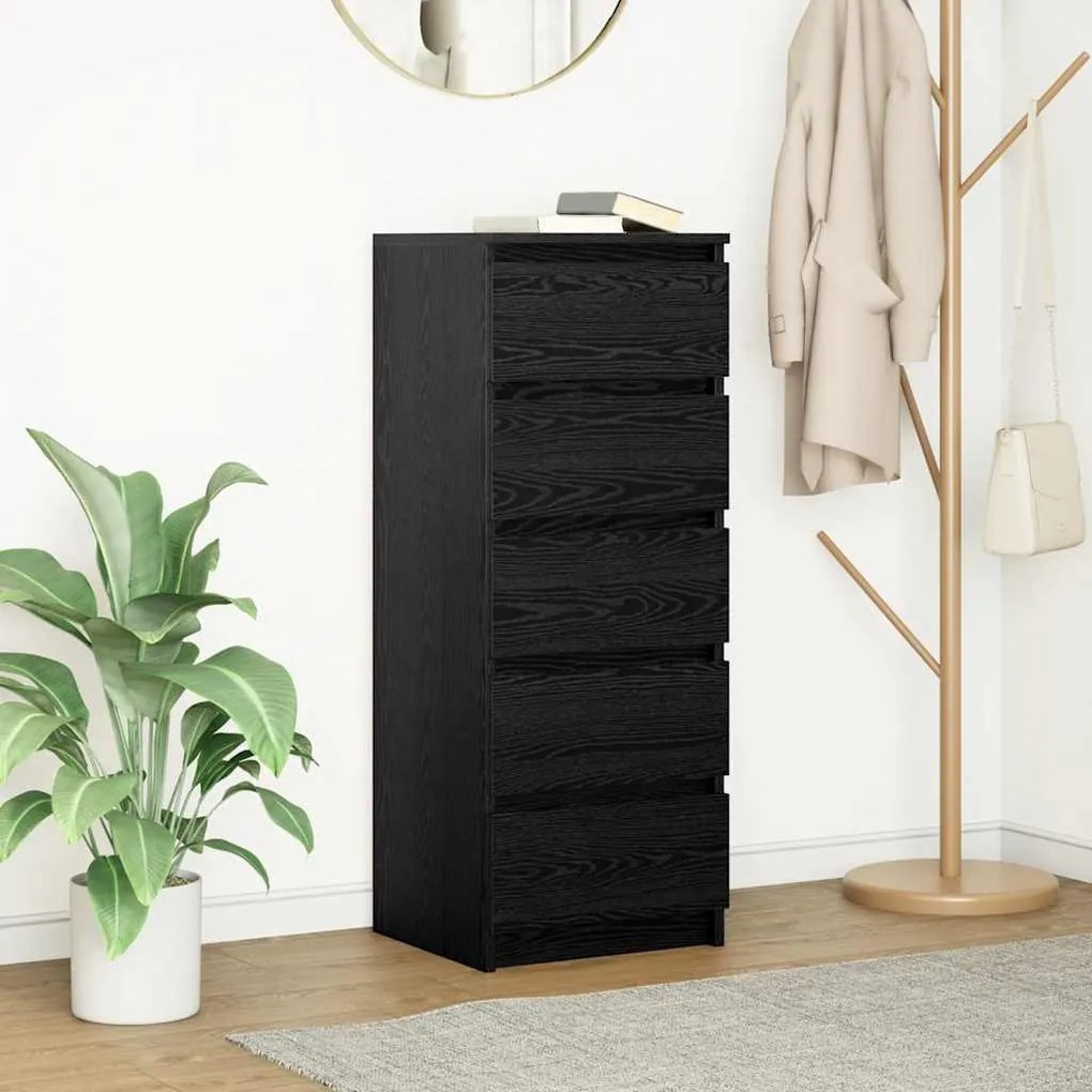 Συρταριέρα με Συρτάρια Μαύρη βελανιδιά 37,5x35x99εκ. Επεξ. Ξύλο