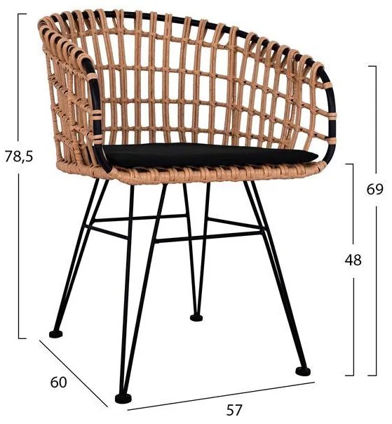 ΣΕΤ 4ΤΜΧ ΤΡΑΠΕΖΙ ΜΕ ΠΑΓΚΑΚΙ &amp; 2 ΠΟΛΥΘΡΟΝΕΣ ALLEGRA WICKER ΜΠΕΖ