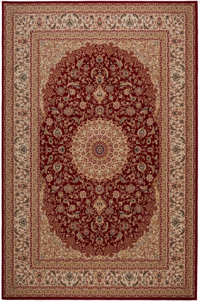 Χαλί Lovewool 71771 51066 Beige-Bordo Βιοκαρπέτ 160X230cm