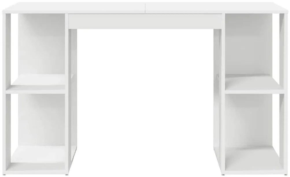 vidaXL Γραφείο με Αποθήκευση με ράφι Λευκό 130 x 50.5 x 75 εκ