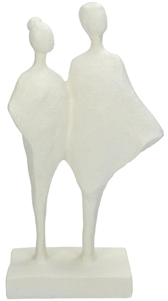 Διακοσμητικό ArteLibre Ζευγάρι Λευκό Polyresin 17.2x8.7x30.7cm-05153395
