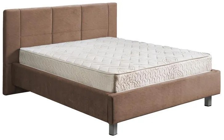 Επενδυμένο Κρεβάτι Uno Cube Καφέ Διπλό 160x200 εκ. 194x217x115 εκ.