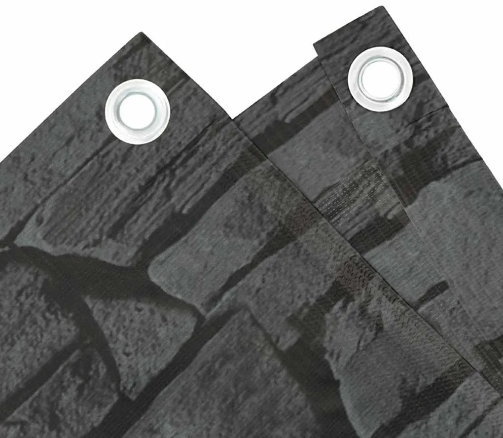 vidaXL Περίφραξη Μπαλκονιού Σχέδιο Ledge Stone Γκρι 600x90 εκ. PVC