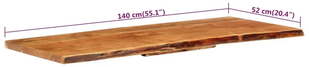 vidaXL Πάγκος Μπάνιου 140x52x3,8 εκ. από Μασίφ Ξύλο Ακακίας
