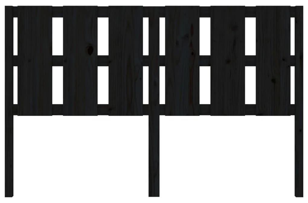 Κεφαλάρι Κρεβατιού Μαύρο 155,5x4x100 εκ. από Μασίφ Ξύλο Πεύκου - Μαύρο