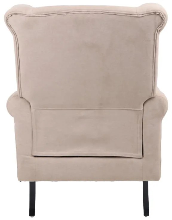 Πολυθρόνα Piore μπεζ ύφασμα και πόδι rubberwood σε μαύρη απόχρωση 77x80x106εκ 77x80x106 εκ.