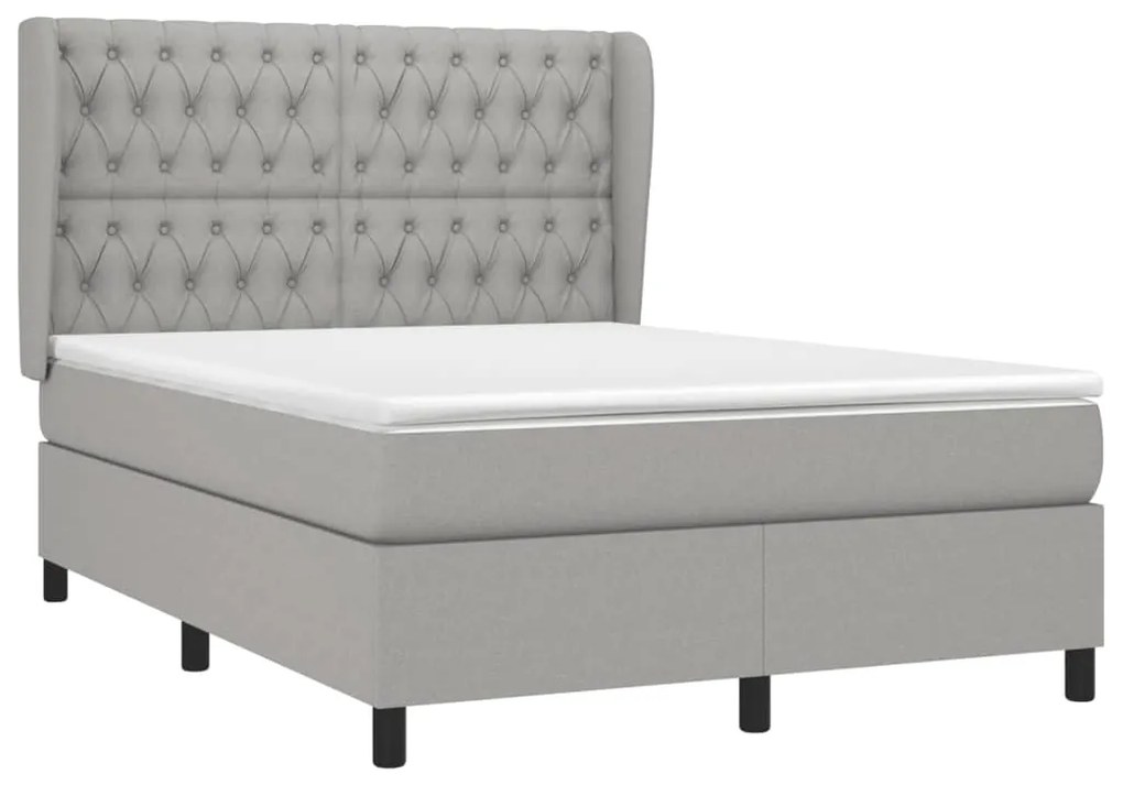 ΚΡΕΒΑΤΙ BOXSPRING ΜΕ ΣΤΡΩΜΑ ΑΝΟΙΧΤΟ ΓΚΡΙ 140X190 ΕΚ. ΥΦΑΣΜΑΤΙΝΟ 3128197