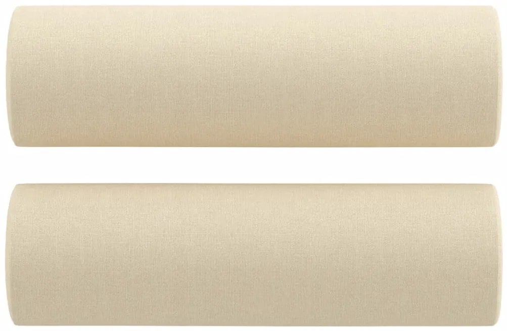 vidaXL Σετ Σαλονιού 3 Τεμαχίων Κρεμ από Ύφασμα Μικροϊνών με Μαξιλάρια