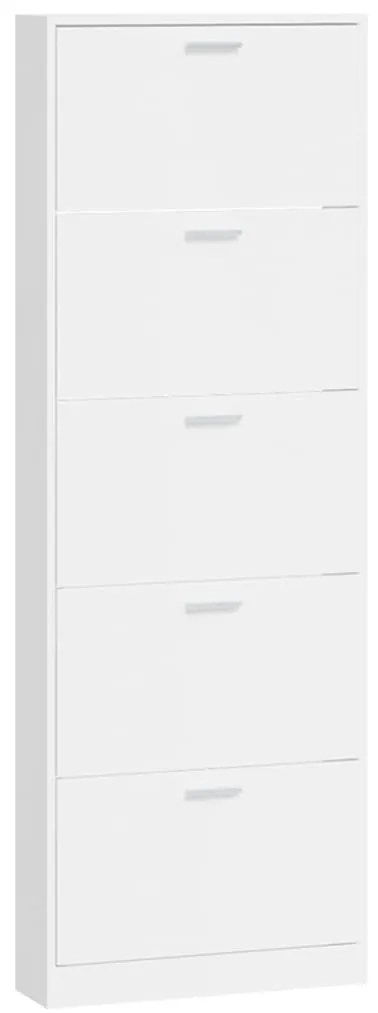 vidaXL Παπουτσοθήκη Γυαλιστερό Λευκό 59x17x169 εκ. Επεξεργασμένο Ξύλο