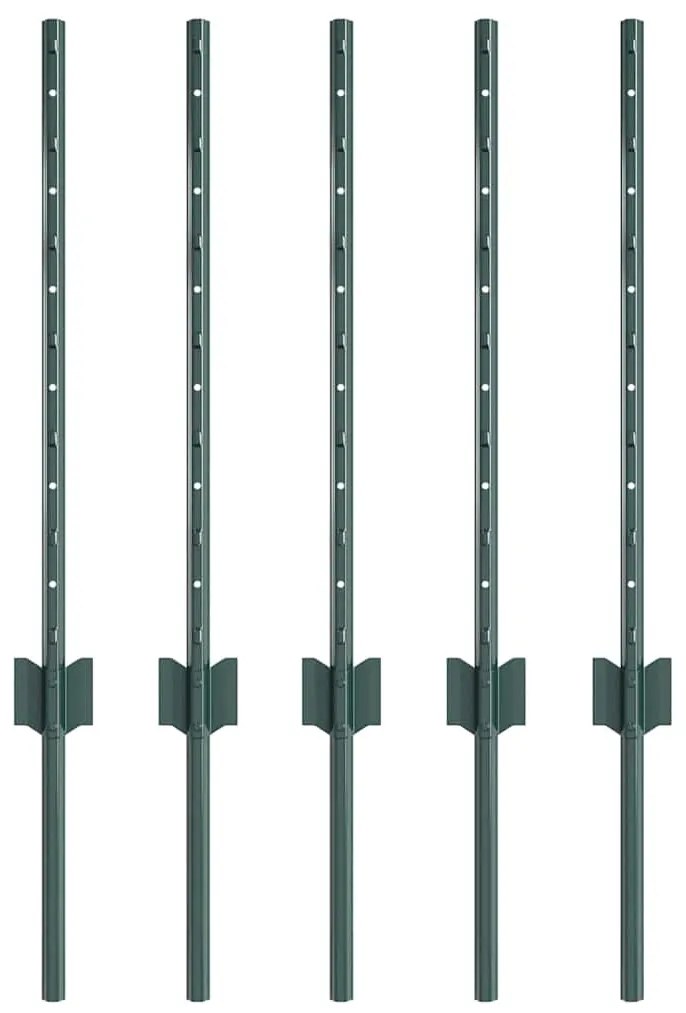 vidaXL Πό posts φράχτη 5 pcs Πράσινο 60 cm Ατσάλι