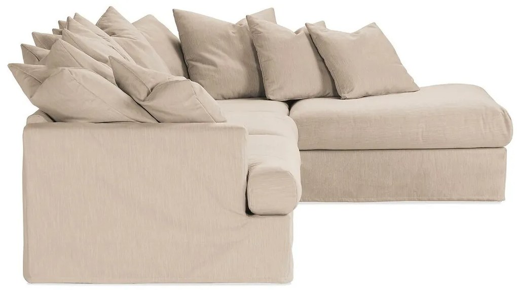 Γωνιακός Καναπές Seattle V100, Μπεζ, 304x200x89cm, Πόδια: Μεταλλικά | Epipla1.gr