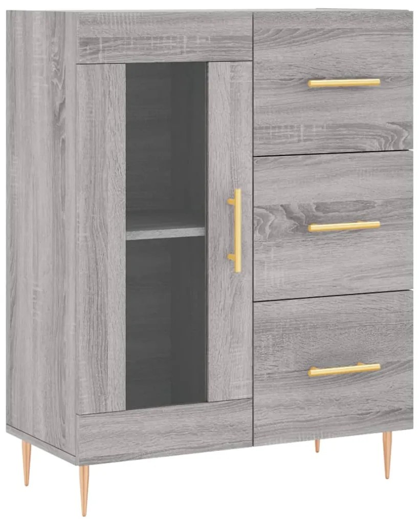 vidaXL Ντουλάπι Γκρι Sonoma 69,5 x 34 x 180 εκ. Επεξεργασμένο Ξύλο