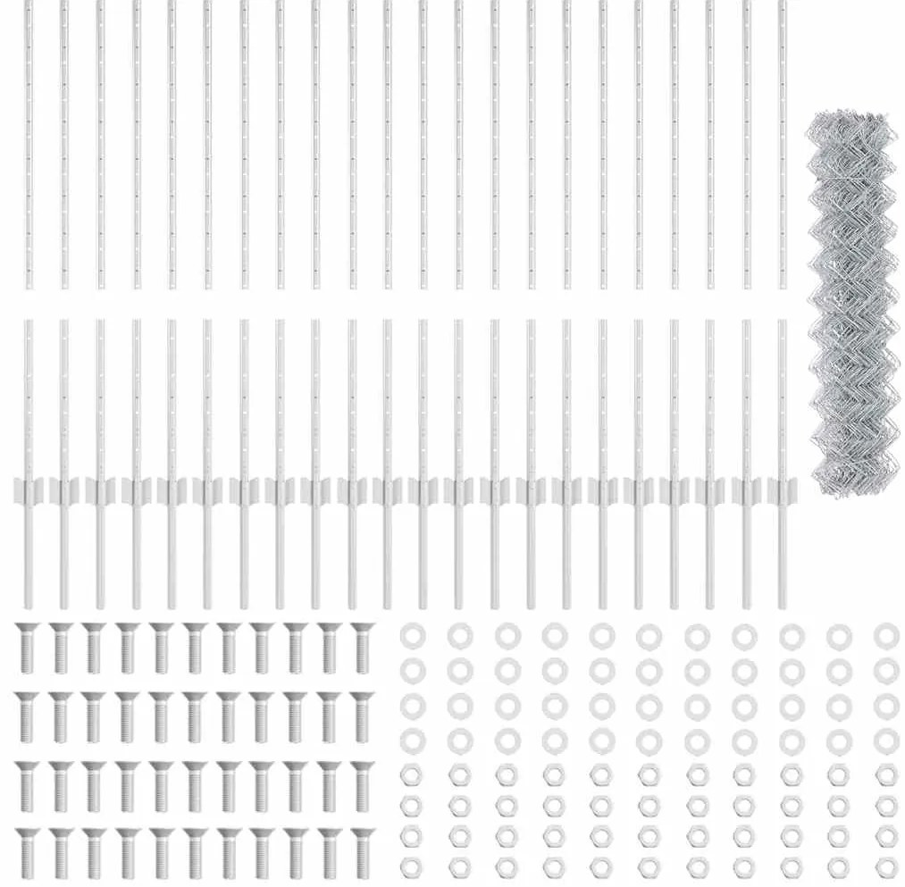 vidaXL Τεντώτο με στήριγμα Ασημί 1 x 25 m Ατσάλι