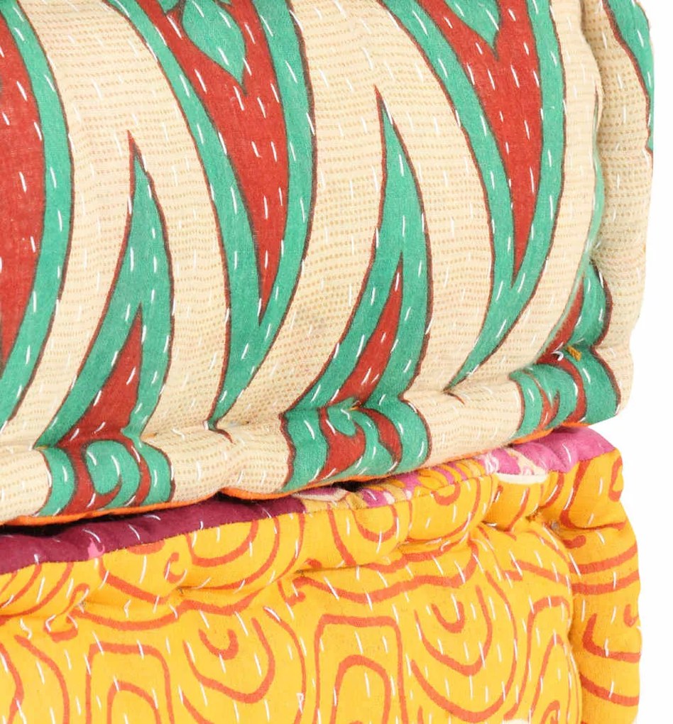 vidaXL Πουφ Patchwork 60 x 70 x 36 εκ. Υφασμάτινο