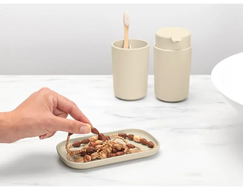 Σετ αξεσουάρ μπάνιου Brabantia ReNew 1006266, 3 τεμάχια, 250 ml, ανθεκτικό στη διάβρωση, μπεζ