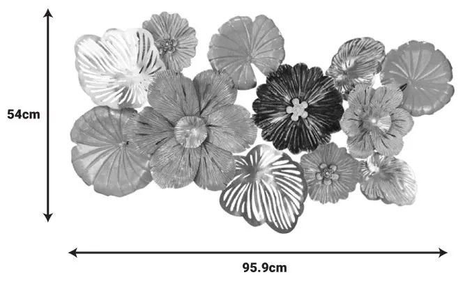 Διακοσμητικό τοίχου Printemps Inart μέταλλο πολύχρωμο 95.9x3.8x54εκ 95.9x3.8x54 εκ.